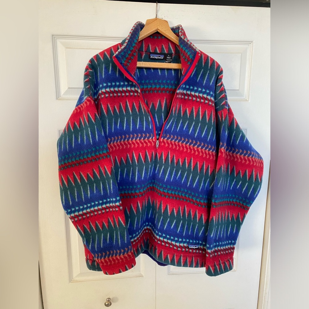 Vintage Rare 1996 Patagonia Minehaha Flame 1/4 Zip Fleece Jacket - Picture 1 of 9